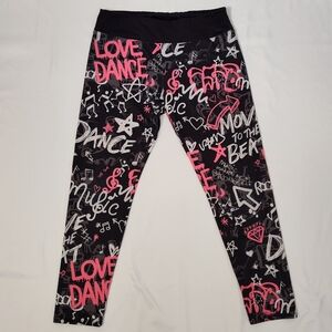 Women's Justice Active wear leggings size 18 plus vibrant print stretch